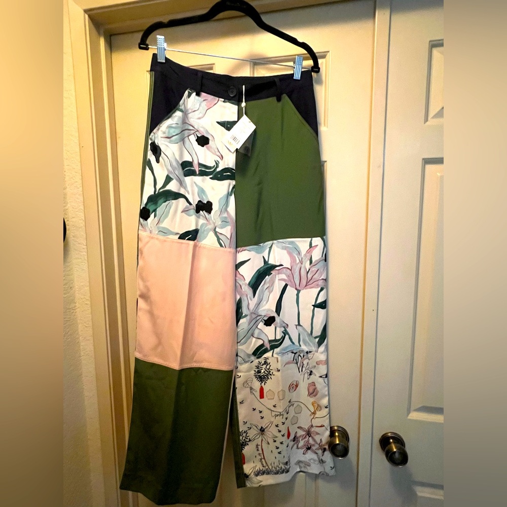 💝✨New Luxurious Tory Burch Colorful Patchwork Cargo Painter Pants size 4 🤠 👩‍🌾